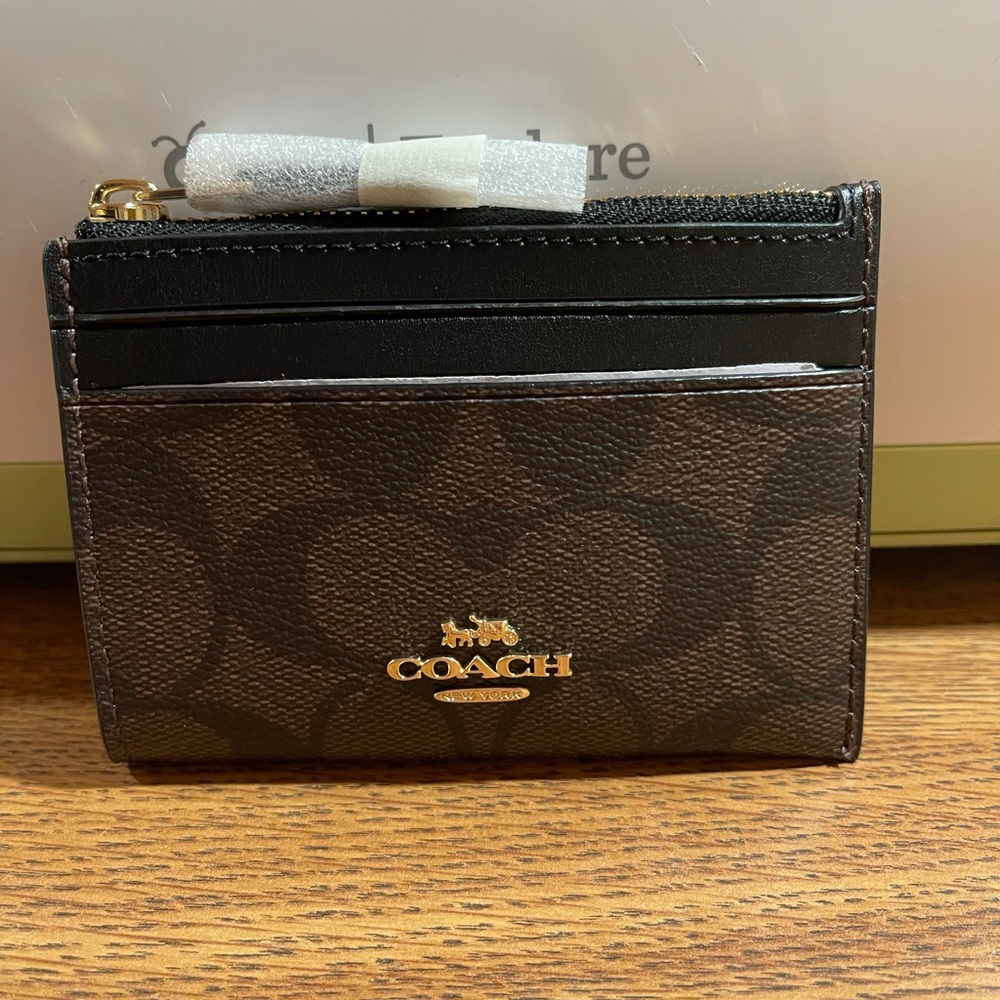 Coach Mini Skinny Id Case In Signature Canvas
